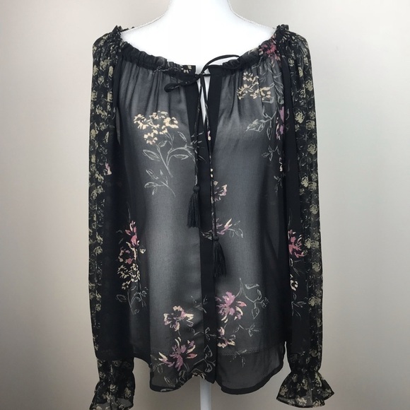 Astr Tops - ASTR The Label Sheer Floral Top Size XS
